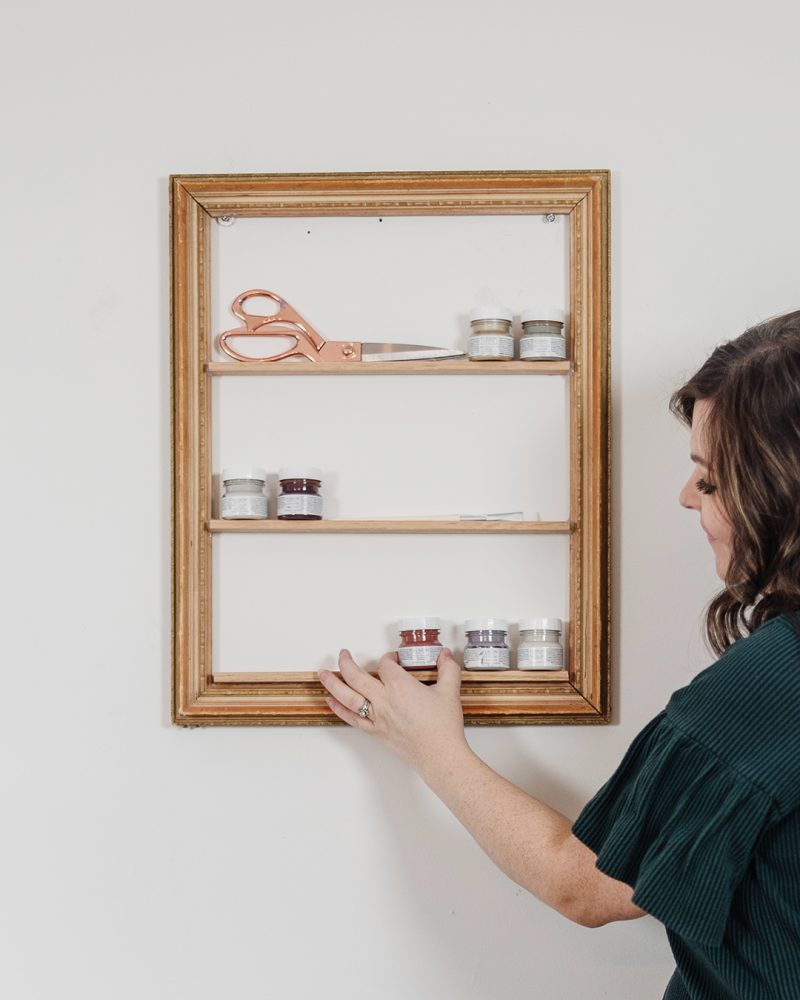 Learn how to upcycle an antique picture frame into a shelf that's perfect for craft supplies, beauty supplies or decor items.
