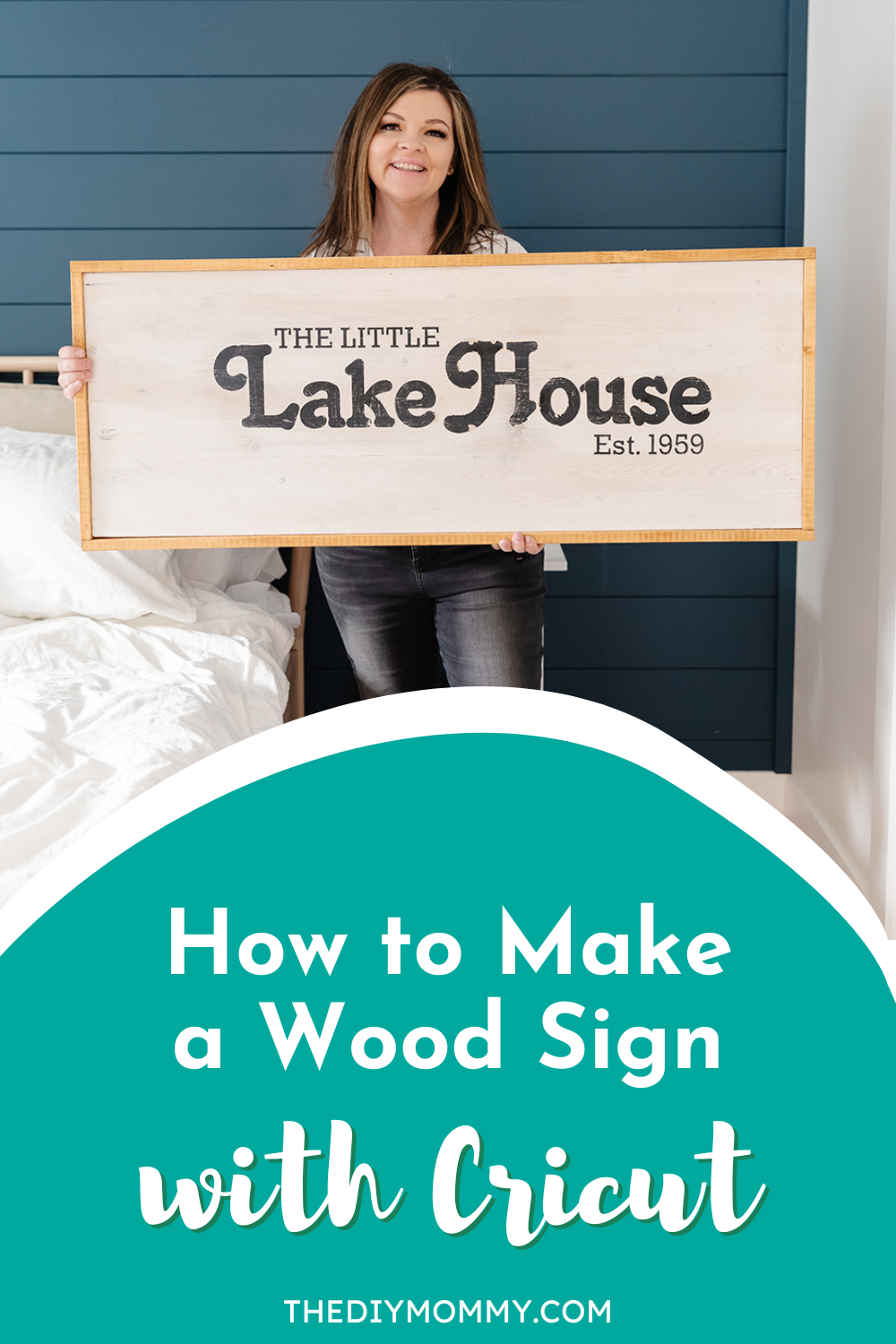 a wood sign made with Cricut