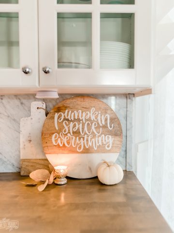 Learn how to make a simple DIY Fall cutting board for autumn decor with a Cricut