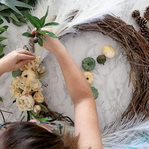 Romantic DIY Fall Grapevine Wreath