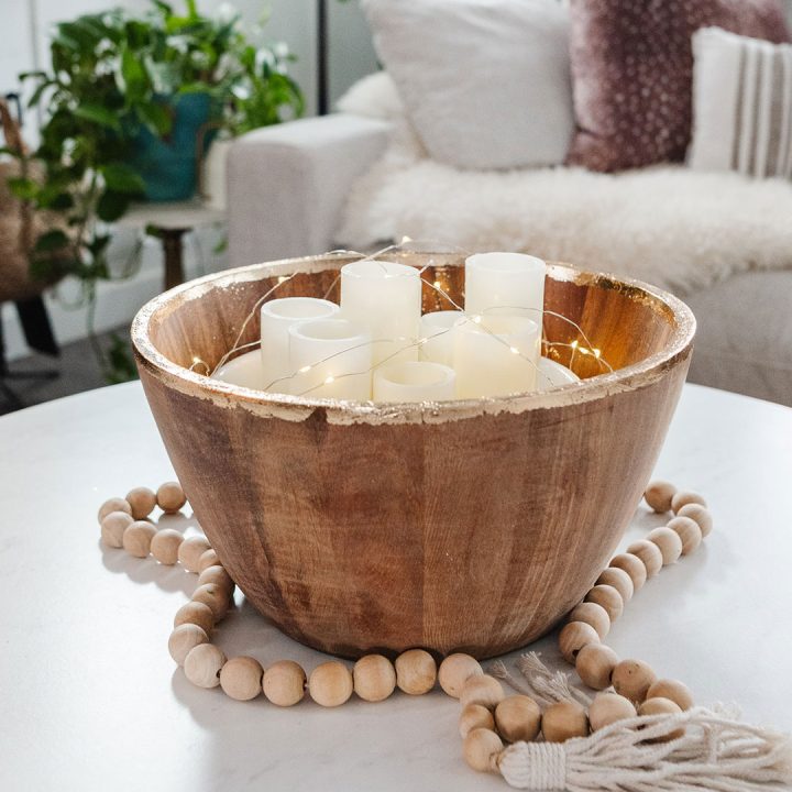 How to make a DIY centerpiece from a thrifted wooden bowl