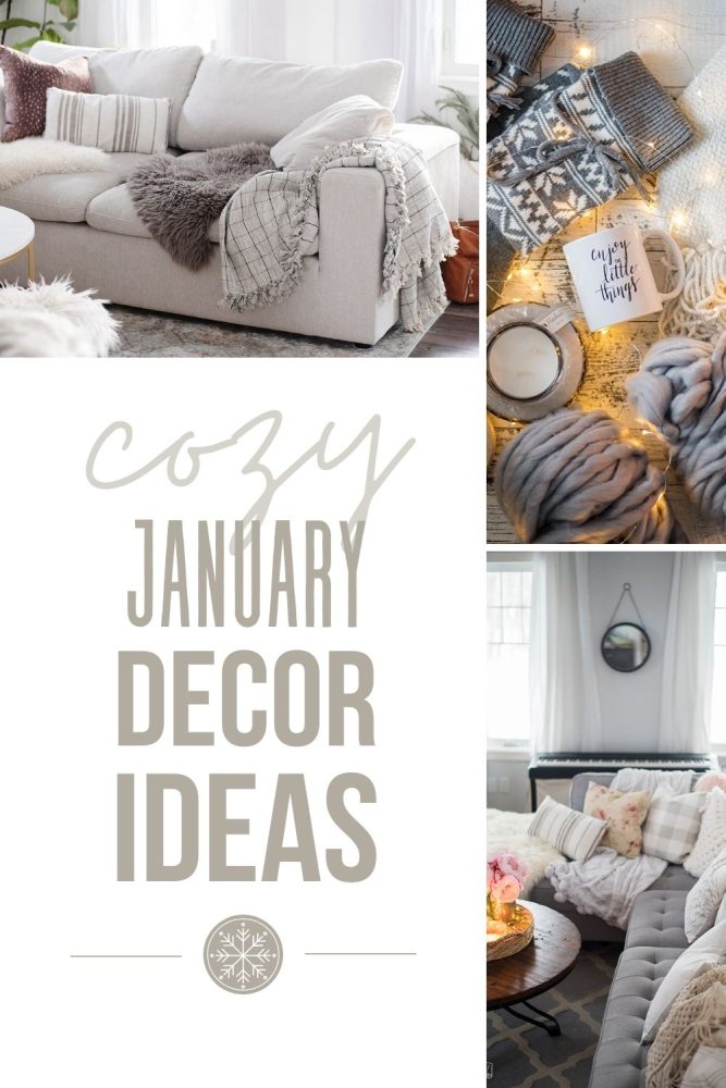 Make your home feel warm and cozy in January with furry textiles, soft colors and warm glowing lights.