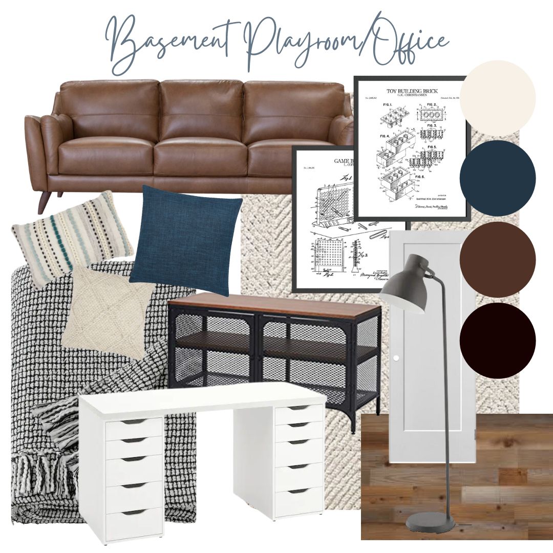 Mood board for the basement makeover