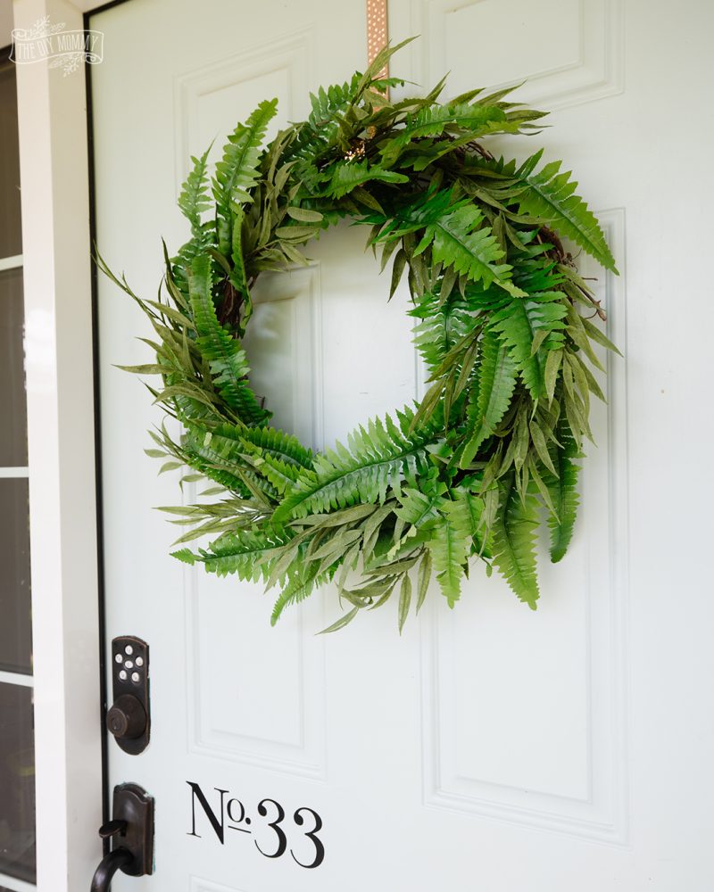 DIY fern wreath with dollar store finds