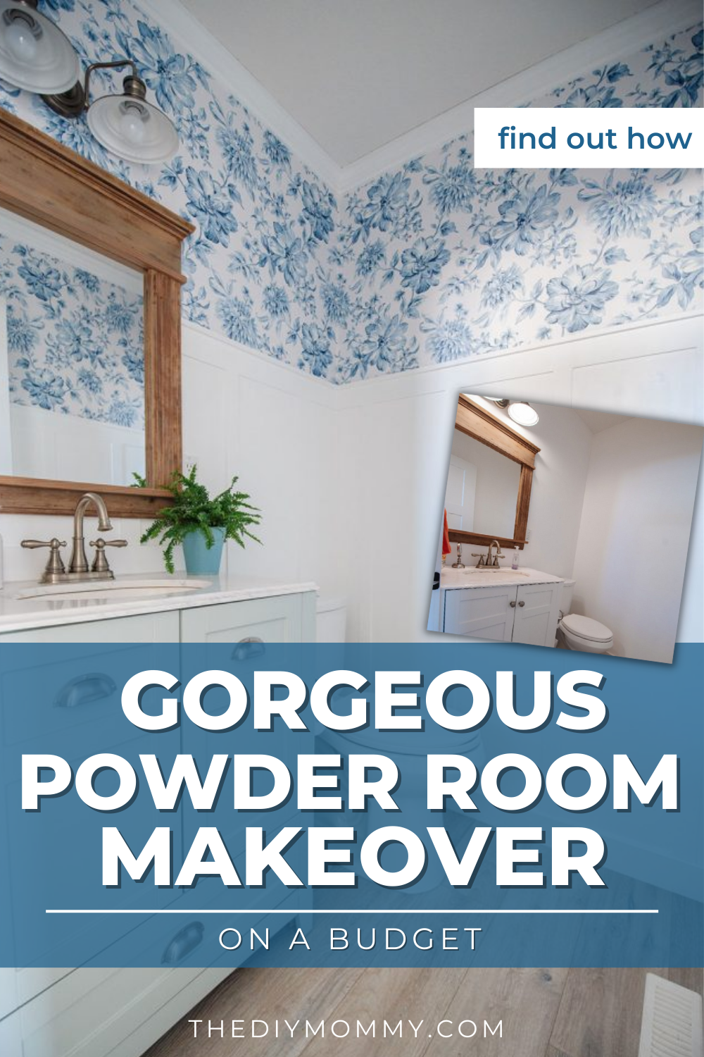 small powder room makeover on a budget