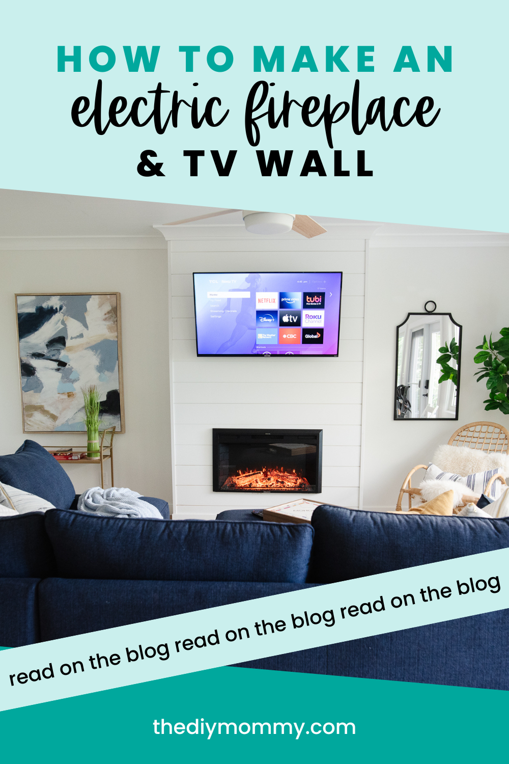 How to make a DIY Electric Fireplace and TV Wall