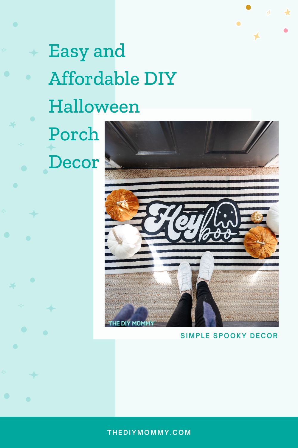 Pinterest pin for Easy and Affordable DIY Halloween Porch Decor