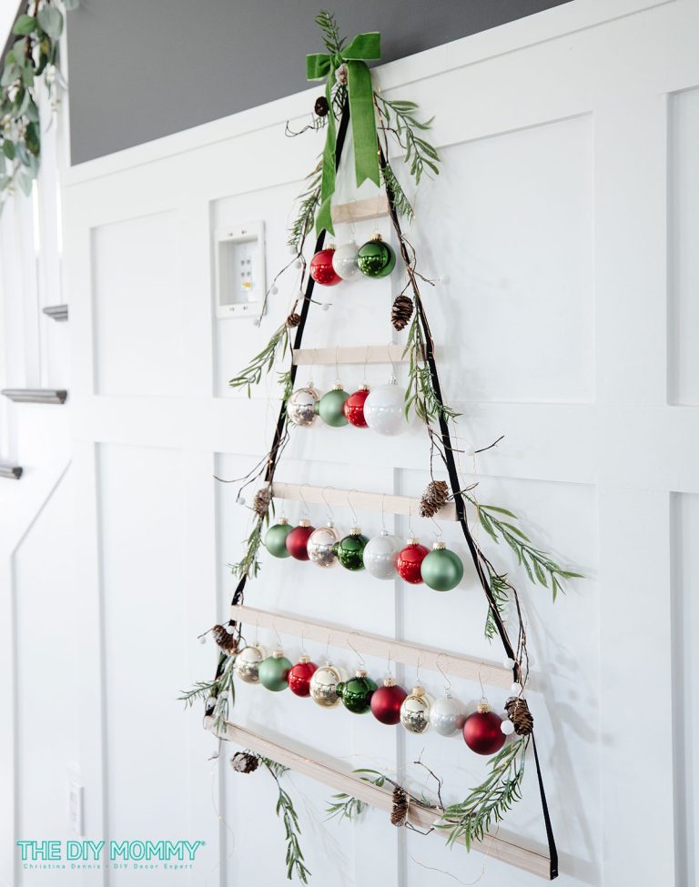 IKEA Hack: DIY Christmas Tree on Wall with Lights