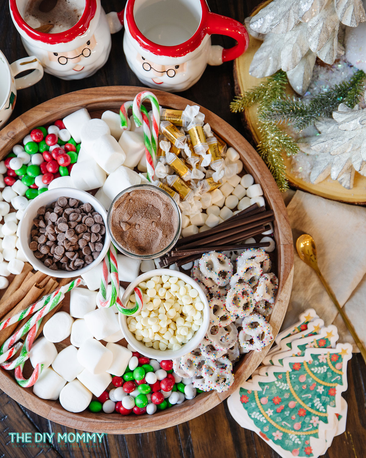 Create a Festive Hot Chocolate Station on a Tray for Your Christmas Party