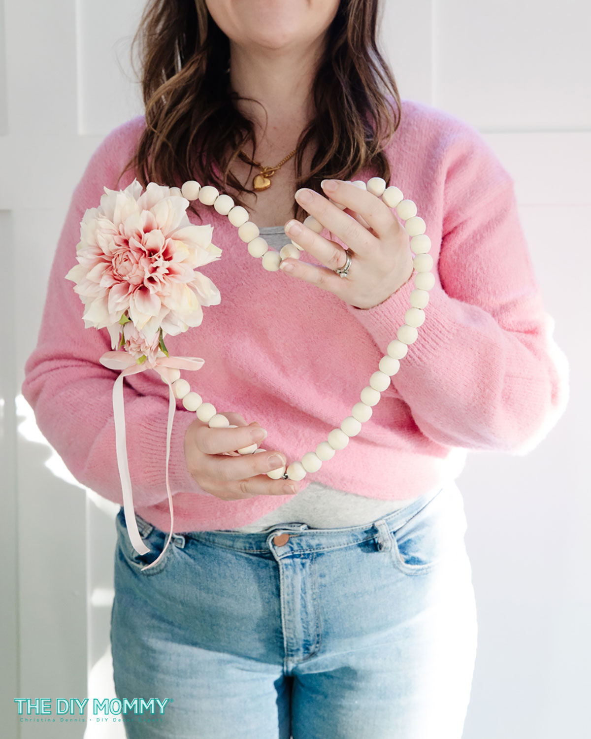 Easy Beaded Valentines Wreath DIY with Dollar Store Finds