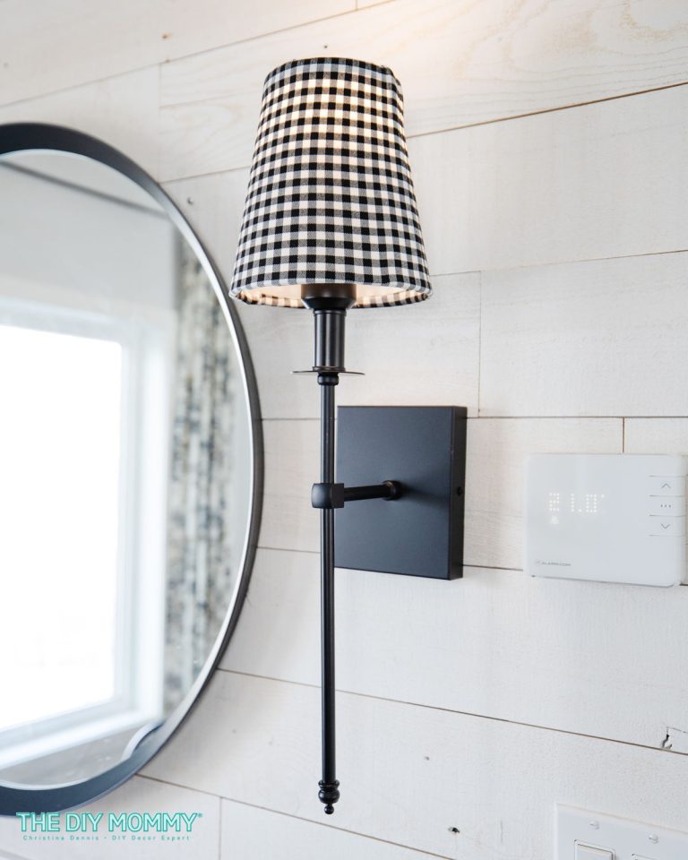 Make a DIY Wall Sconce Cover from Thrifted Pants